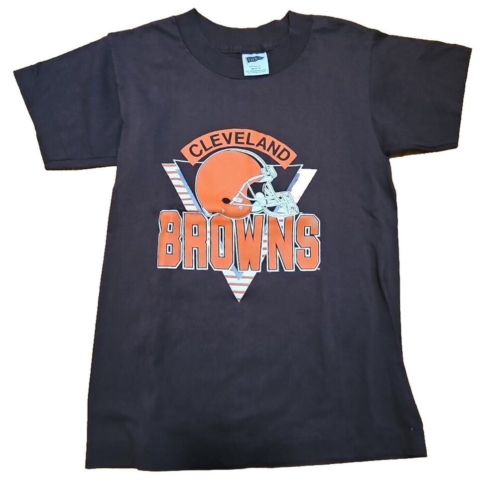 Vintage Trench Single Stitch Cleveland Browns T-Shirt Size Youth 10-12